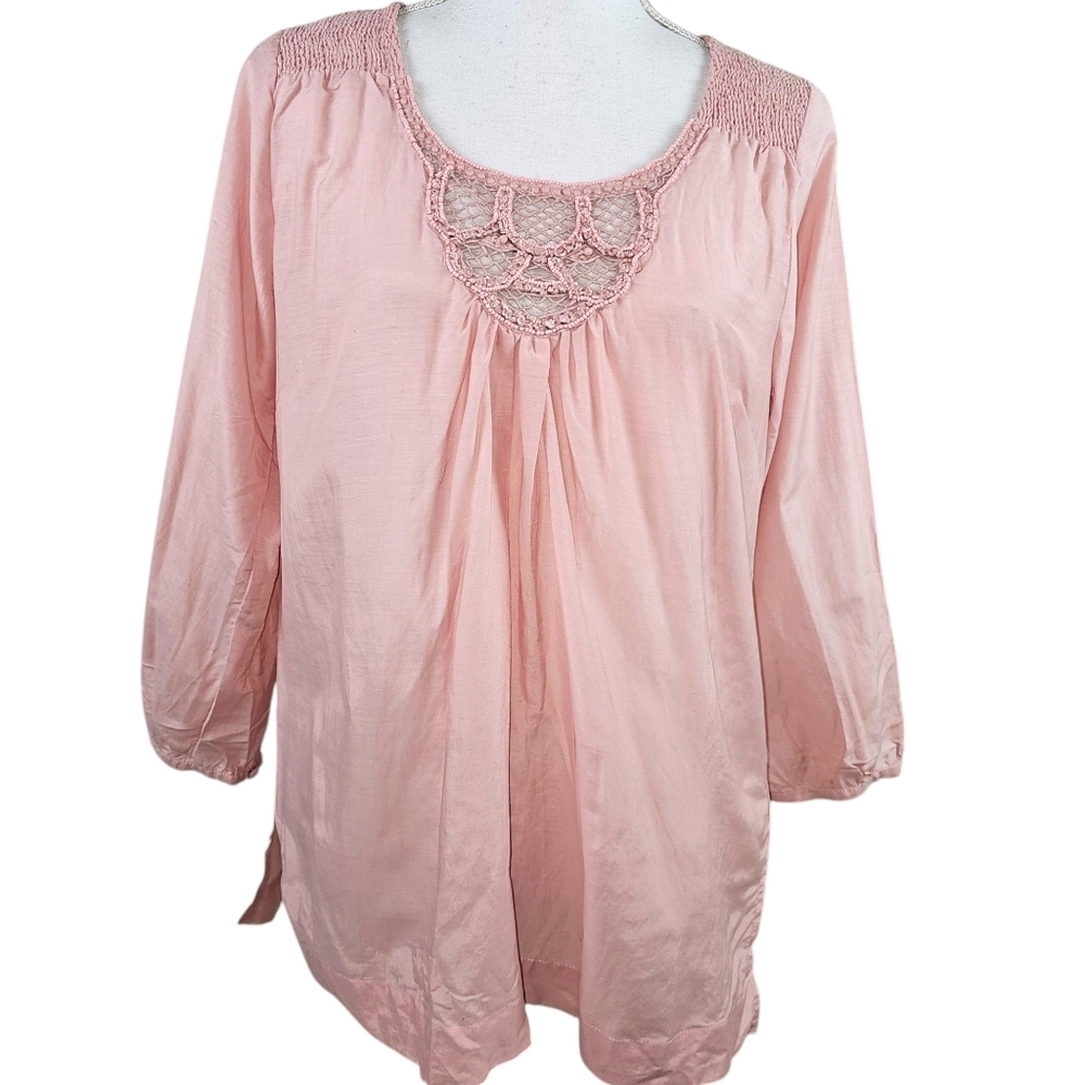 Calypso St. Barth Cora Silk Blend Long Sleeve Blouse In Medium NWT